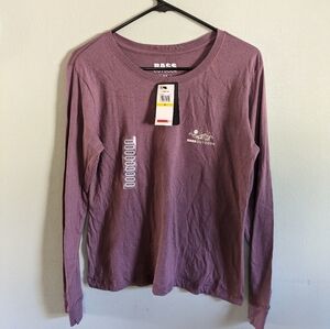 Bass Outdoor Women's Long Sleeve T Shirt Graphic Camping Mountains Size Medium